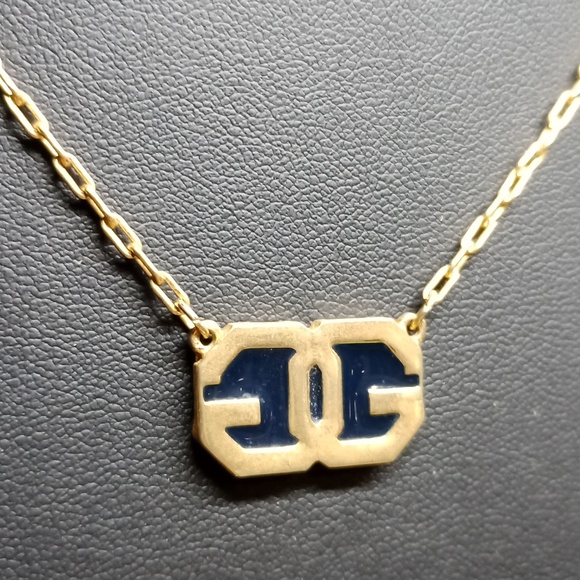 Authentic Givenchy Necklace Vintage Double G logo Black - Picture 4 of 8